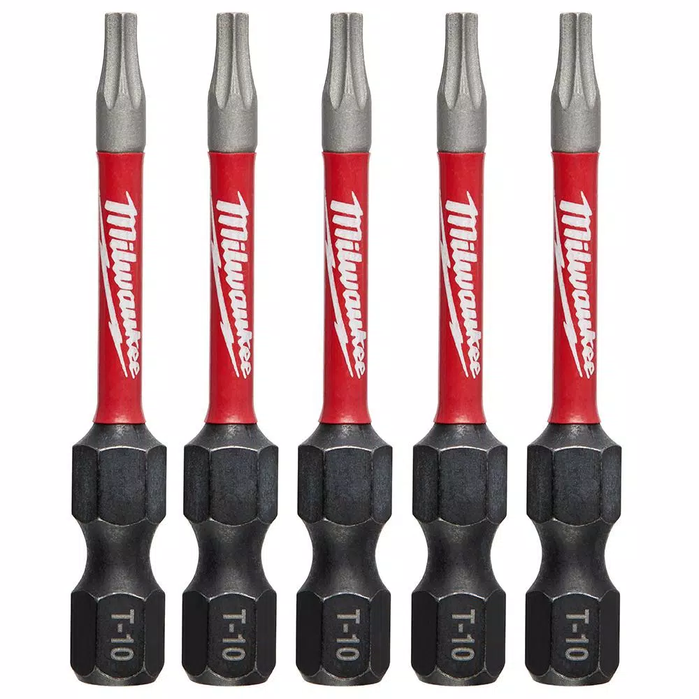Milwaukee SHOCKWAVE Torx #10 2 in. Impact Duty Steel Screwdriver Bit (5-Pack)