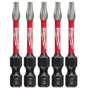 Milwaukee SHOCKWAVE Torx #15 2 in. Impact Duty Steel Screwdriver Bit (5-Pack)
