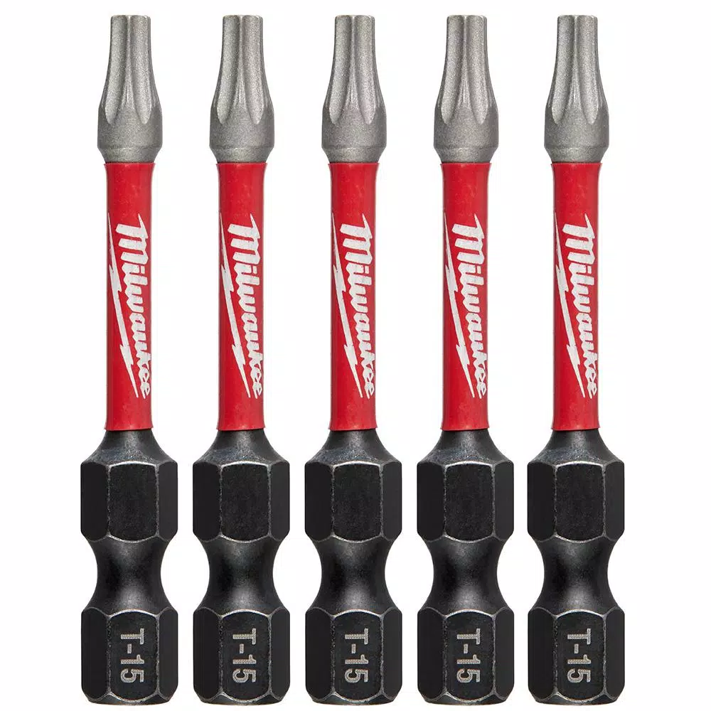 Milwaukee SHOCKWAVE Torx #15 2 in. Impact Duty Steel Screwdriver Bit (5-Pack)
