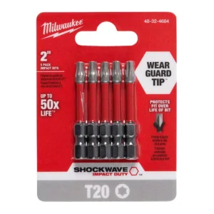 Milwaukee SHOCKWAVE Torx #20 2 in. Impact Duty Steel Screwdriver Bit (5-Pack)
