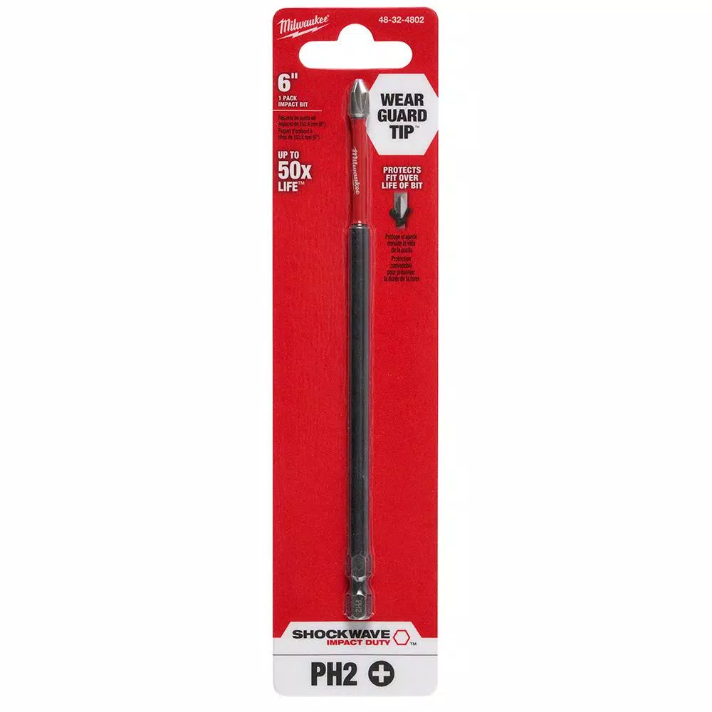 Milwaukee Shockwave Impact Duty #2 Philips 6 in. Steel Driver Bit