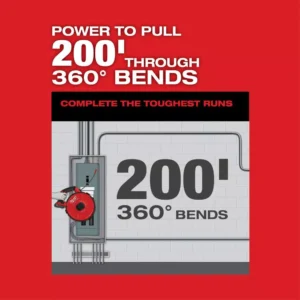 Milwaukee M18 Fuel 18-Volt Lithium-Ion Brushless Cordless Angler 240 ft. Steel Pulling Fish Tape Kit W/ (2) 2.0Ah Batteries