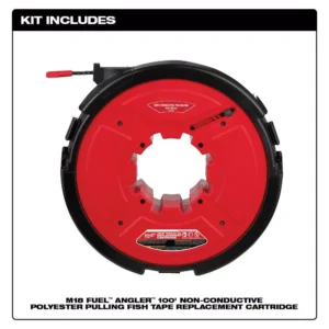 Milwaukee M18 FUEL Angler 100 ft. Non-Conductive Polyester Pulling Fish Tape Drum