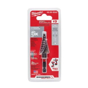 Milwaukee 3/16 in. - 3/4 in. #3 Shockwave Impact Duty Titanium Step Bit
