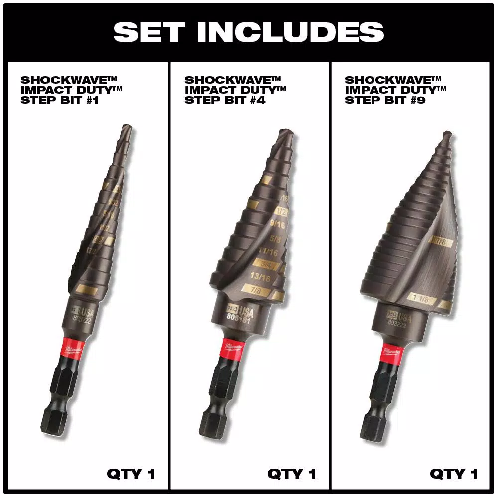 Milwaukee Titanium SHOCKWAVE Impact Duty Step Bit Kit with Titanium Drill Bit Set (26-Piece)