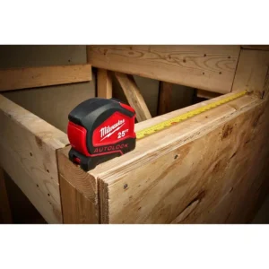 Milwaukee 25 ft. x 1.3 in. W Blade Tape Measure with 14 ft. Standout with 16 ft. Compact Auto Lock Tape Measure