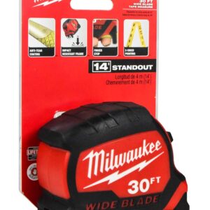 Milwaukee 30 ft. x 1.3 in. Wide Blade Tape Measure with 17 ft. Reach