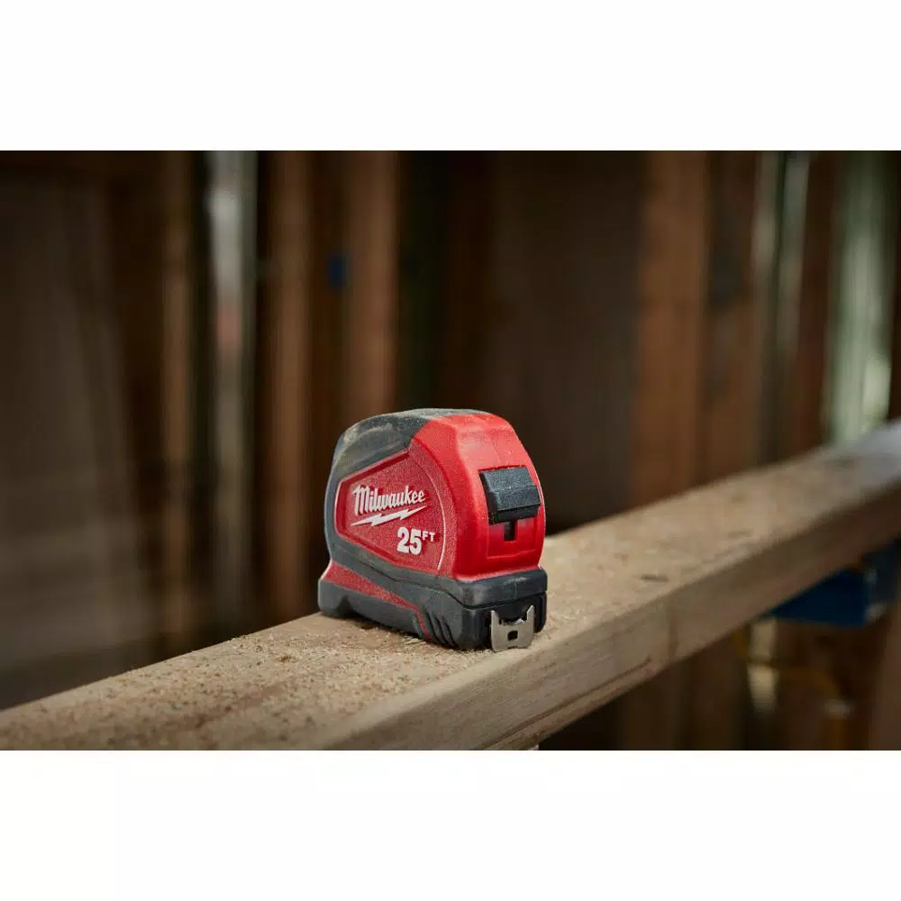 Milwaukee 25 ft. Compact Tape Measure W/ Safety Glasses with Clear Lenses
