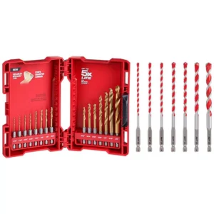 Milwaukee SHOCKWAVE IMPACT DUTY Titanium Drill Bit Set W/ Carbide Hammer Drill Bit Kit (22-Piece)