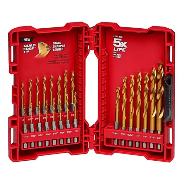 Milwaukee SHOCKWAVE IMPACT DUTY Titanium Drill Bit Set (23-Piece) – PAX ...