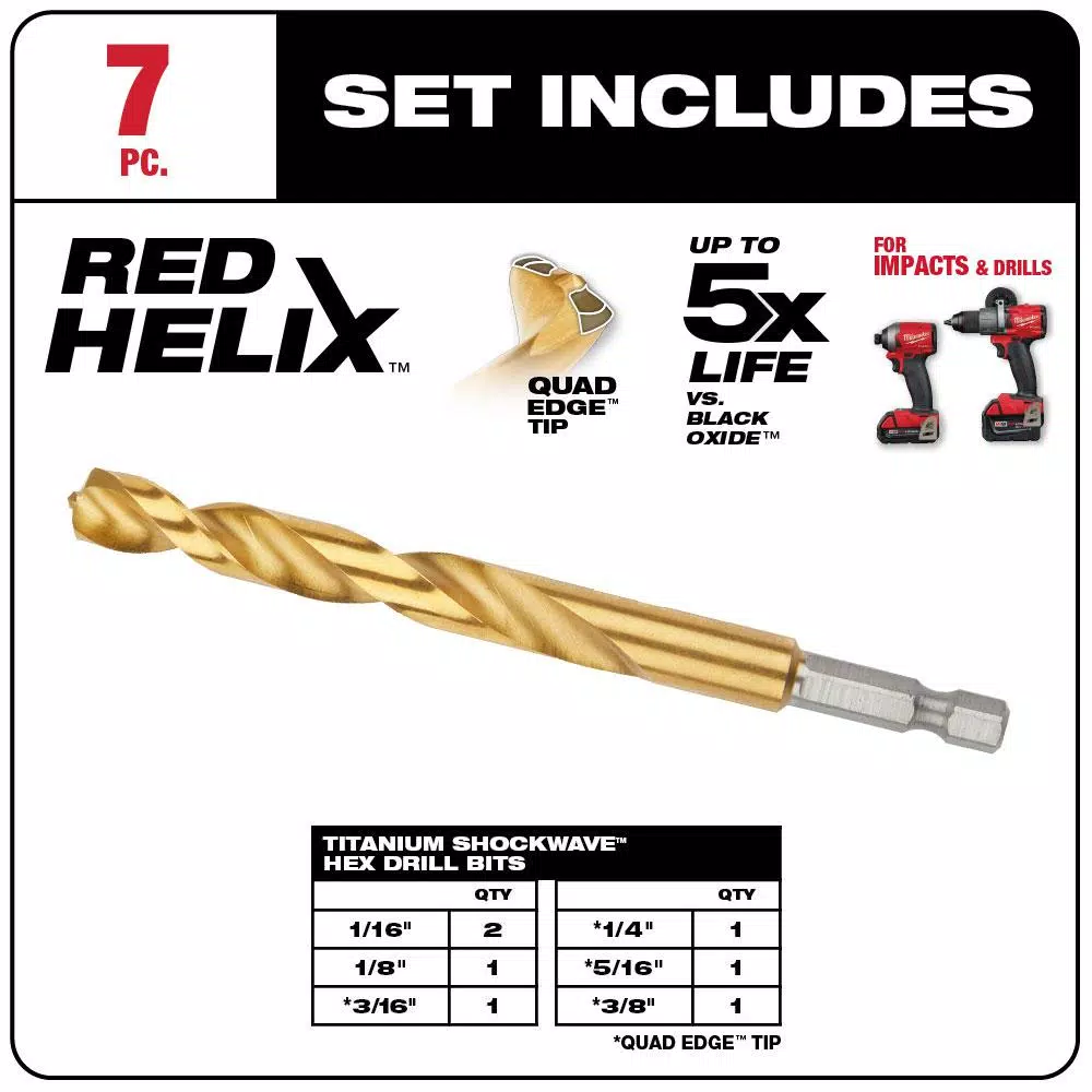 Milwaukee SHOCKWAVE Impact Duty Titanium Drill Bit Set (7-Piece)