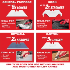 Milwaukee Slide-Out Utility Knife with General Purpose Blade Storage