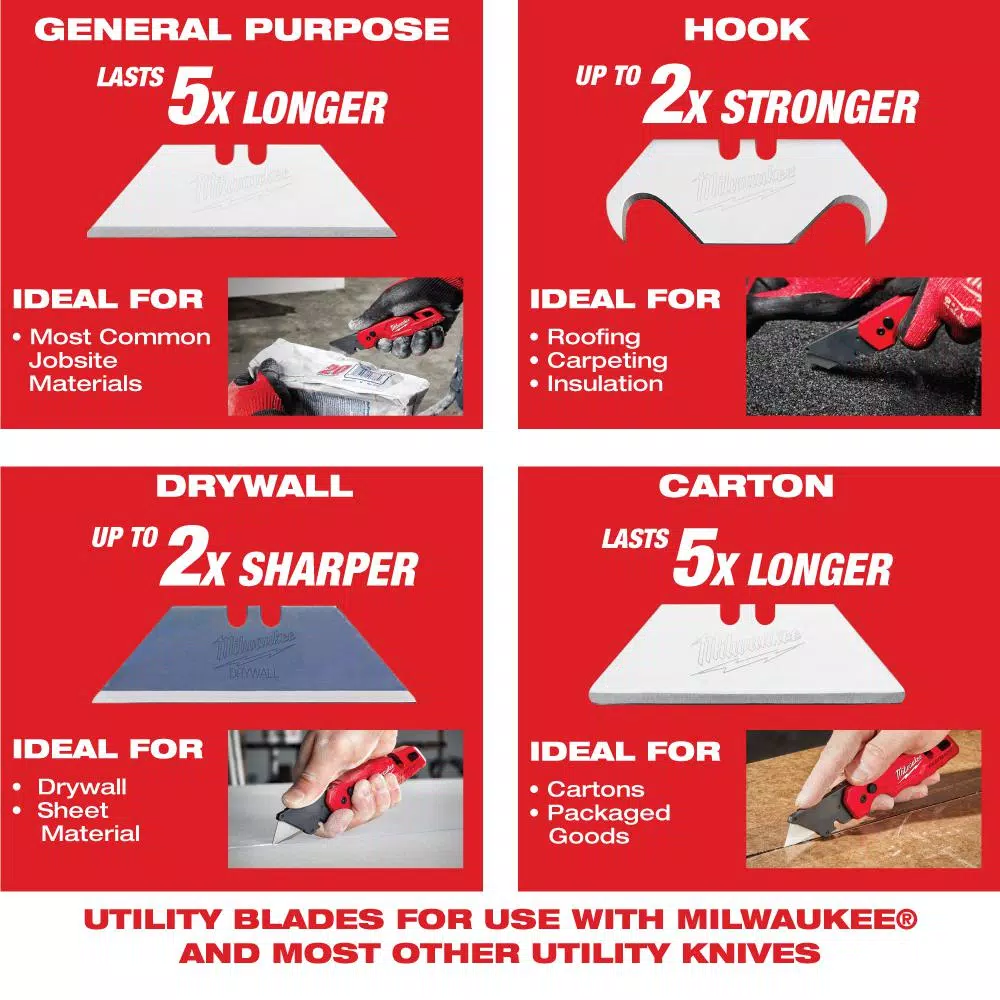 Milwaukee Self-Retracting Utility Knife with Carton Blade