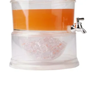 Mind Reader 3 Gal. Clear Plastic Beverage Dispenser with Ice Bottom, 3-Tier Stackable Drink Holder with Lids