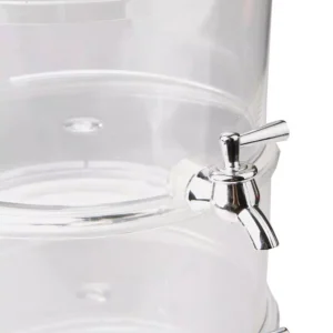 Mind Reader 3 Gal. Clear Plastic Beverage Dispenser with Ice Bottom, 3-Tier Stackable Drink Holder with Lids