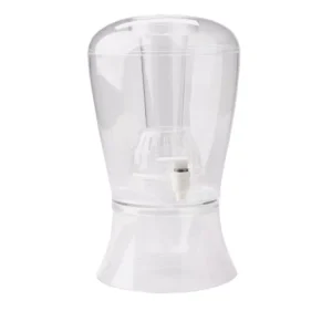 Mind Reader 24 oz. Clear Beverage Dispenser with Fruit Infuser and Ice Cone Drink Holder with Lid, Perfect for Parties