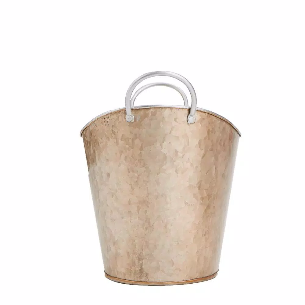 Mind Reader Brown Cooper Plated Galvanized Beverage and Ice Tub Bucket with Handle