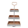 Mind Reader 3-Tier Silver Cake Stand for Party Pastry Display Cupcake Stand Holder with Handle