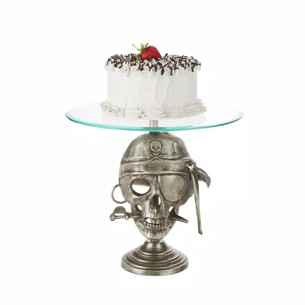 Mind Reader 21 in. Tier Silver Metal Cake Stand Party Cake Display, Cupcake Display