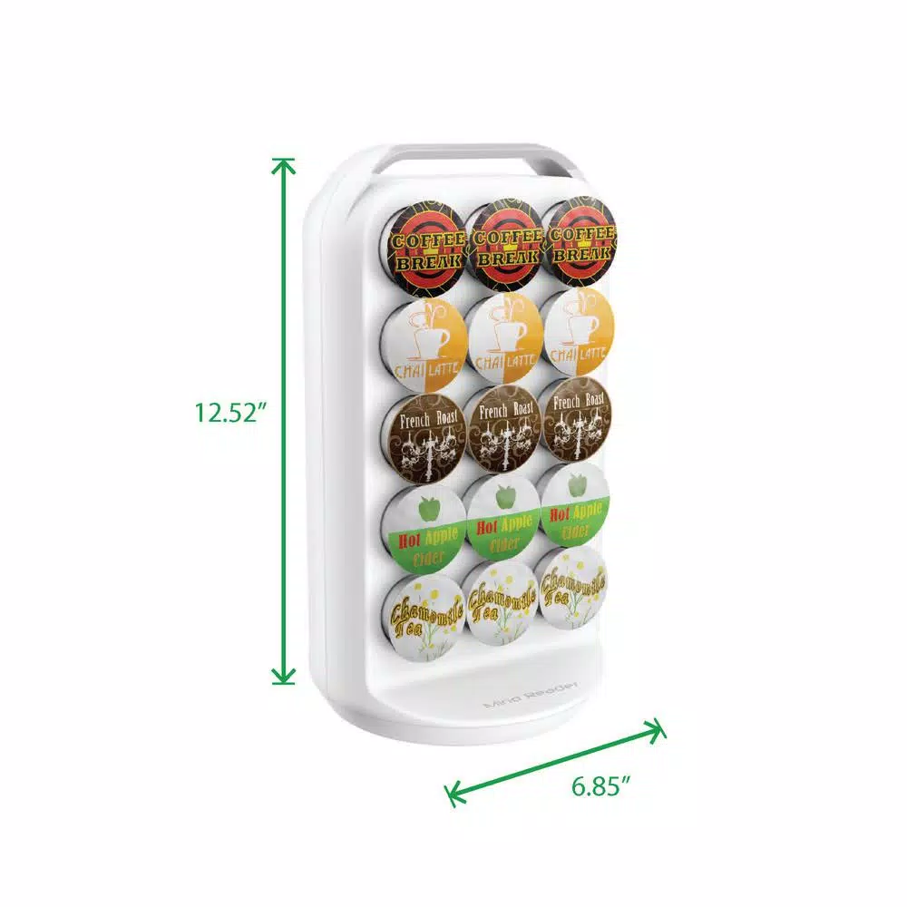 Mind Reader 30-Capacity White K-Cup Storage and Coffee Pod Carousel