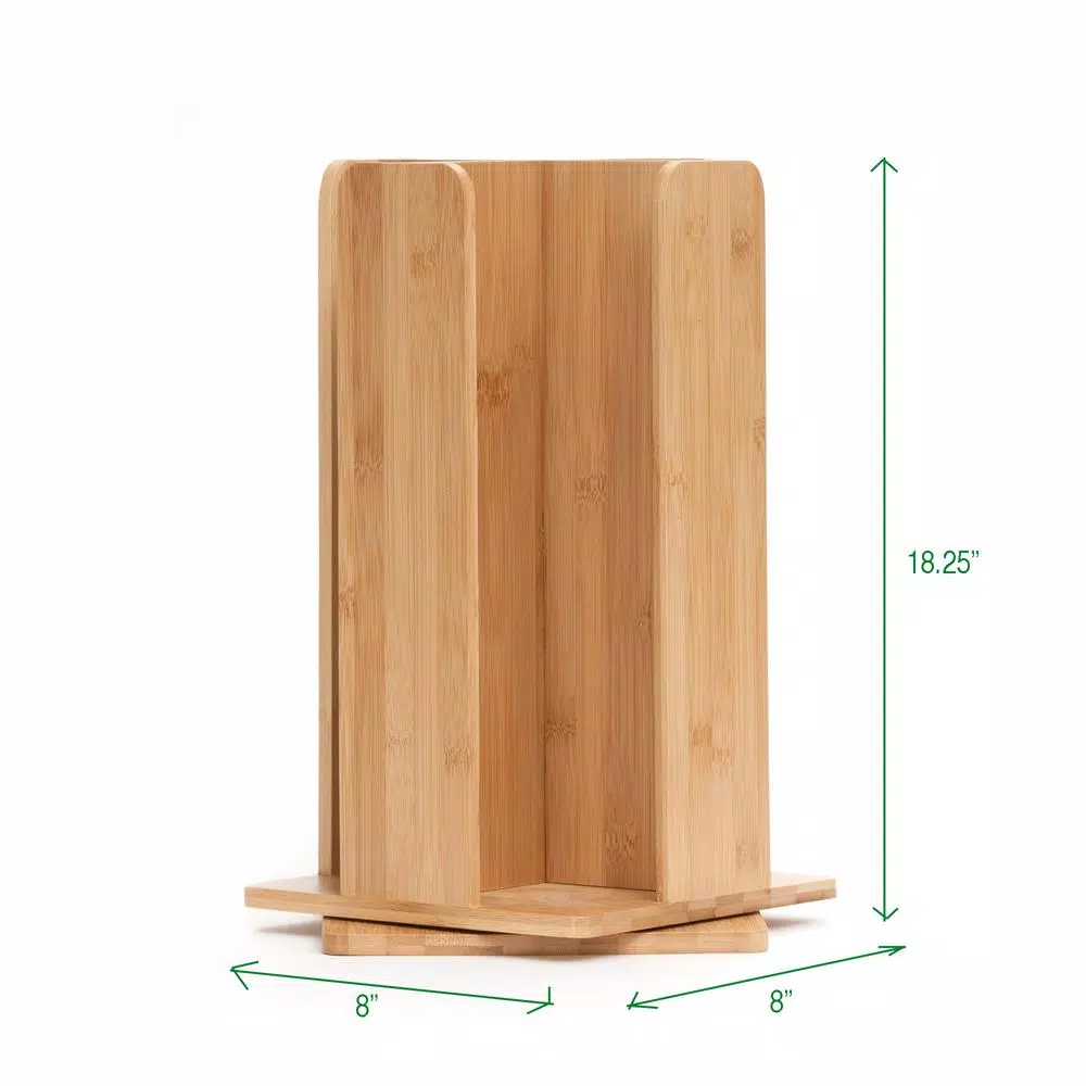 Mind Reader Tawny Bamboo Rotating Cup Holder and Lid Holder