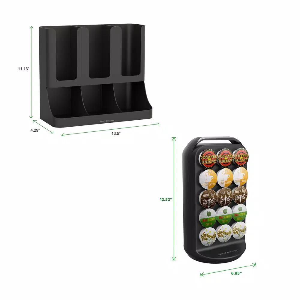 Mind Reader K-Cup Carousel and Coffee Black Capacity 30 Condiment/Cup Organizer