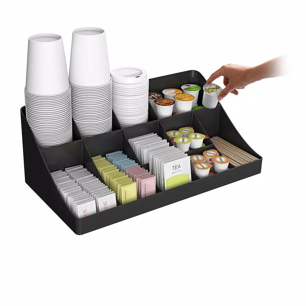 Mind Reader Organizer Black for Coffee Condiments and Snacks