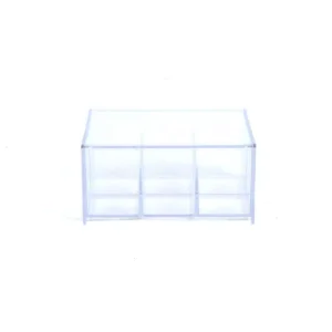Mind Reader Acrylic Clear with Lid 6-Compartment Pantry Organizer For Kitchen Tea Bag Storage and Organizer Holder