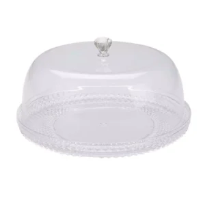 Mind Reader 10 in. x 7.25 in. Clear Diamond Acrylic Cake Holder with Cover, Cake Display, Dessert Display Tray, Cake Storage