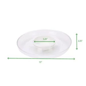 Mind Reader 13 in. x 2.25 in. Clear Acrylic Chip & Dip Bowl, Acrylic Tinted Snack Bowl, Kitchen, Countertop Bowl