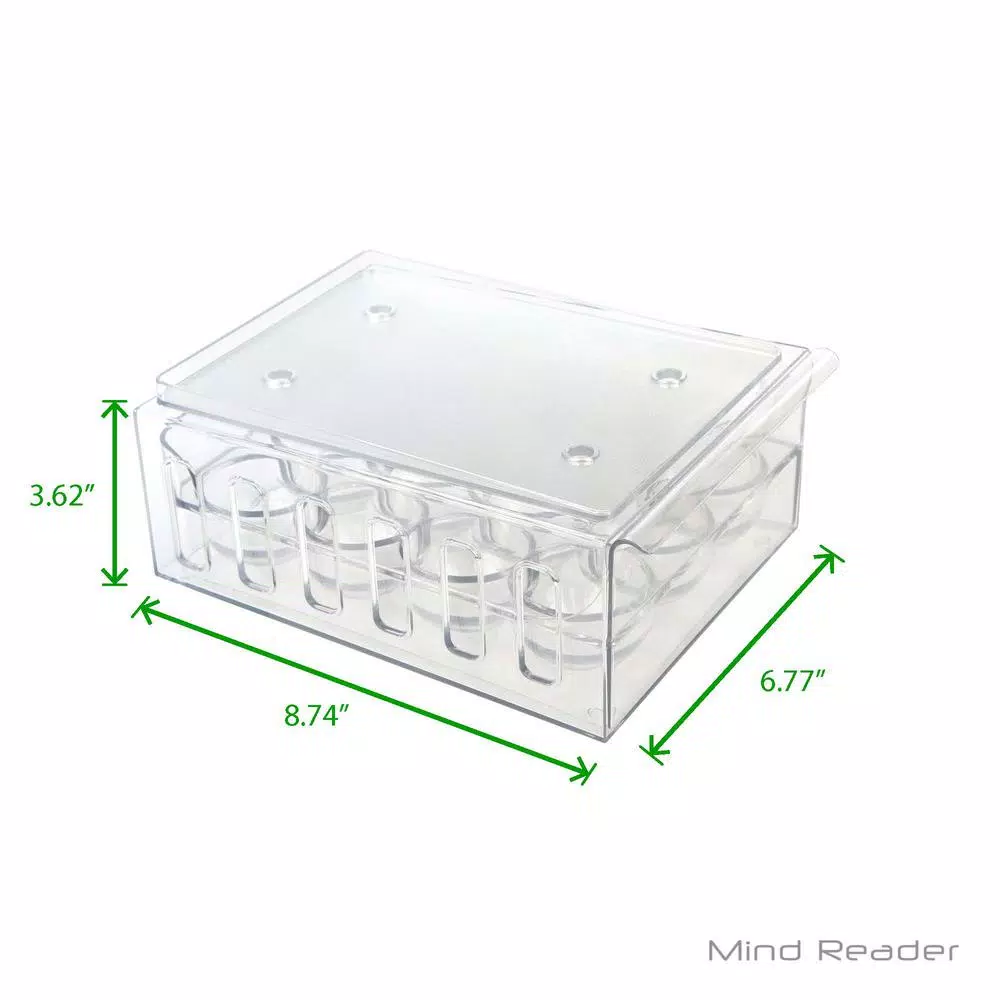 Mind Reader 1-Dozen Stackable Egg Container Storage Drawer, Clear