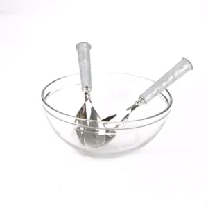 Mind Reader Silver Stainless Steel Salad Server Utensils Set Spoon and Fork Set