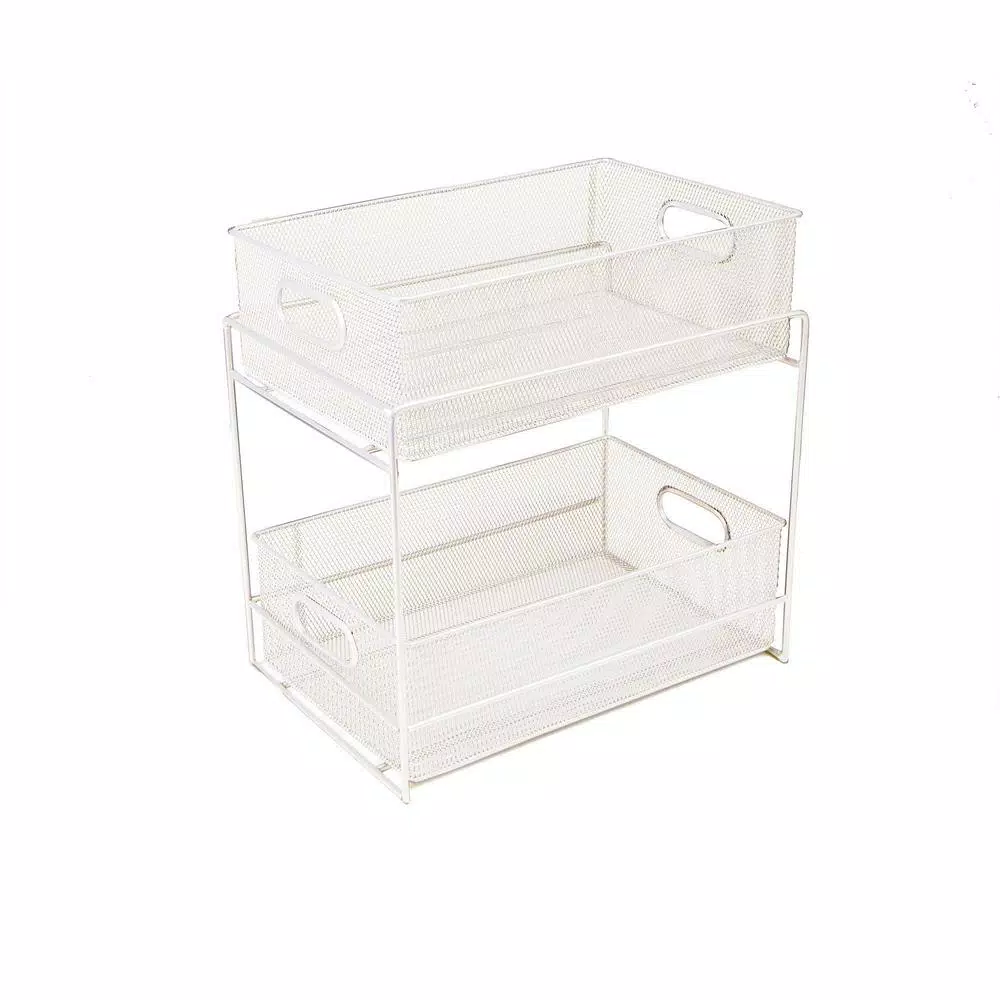 Mind Reader 12.25 in. H x 8.25 in. W x 12.38 in. L Modern White Metal Flatware Organizer, Utensil Caddy