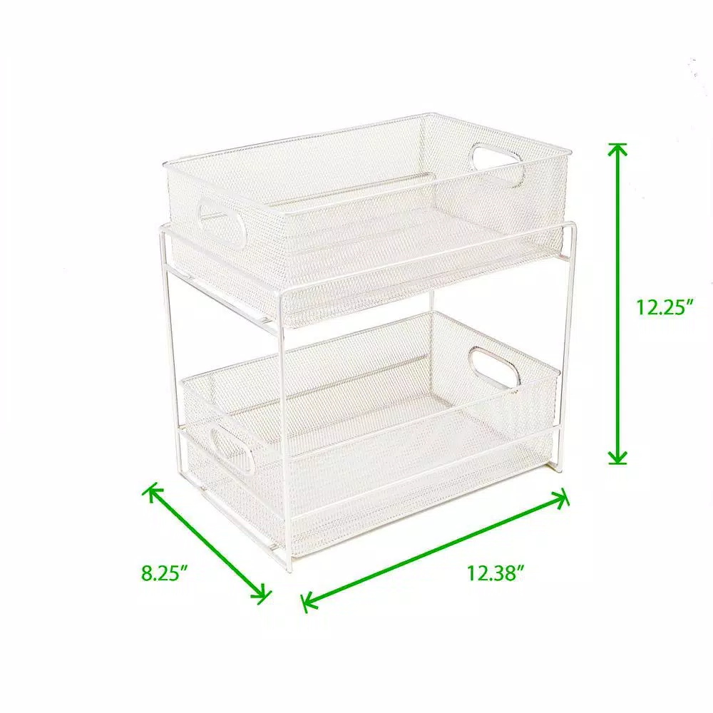 Mind Reader 12.25 in. H x 8.25 in. W x 12.38 in. L Modern White Metal Flatware Organizer, Utensil Caddy