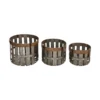 Glitzhome Farmhouse Slotted Galvanized Metal Storage Basket (Set of 3)