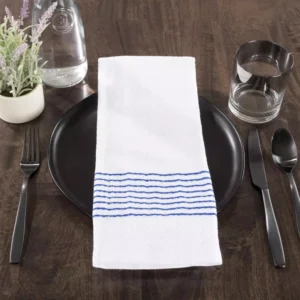 Lavish Home Multi-Color Diamond Weave Striped and Solid Color Cotton Kitchen Towel Set (8-Pieces)