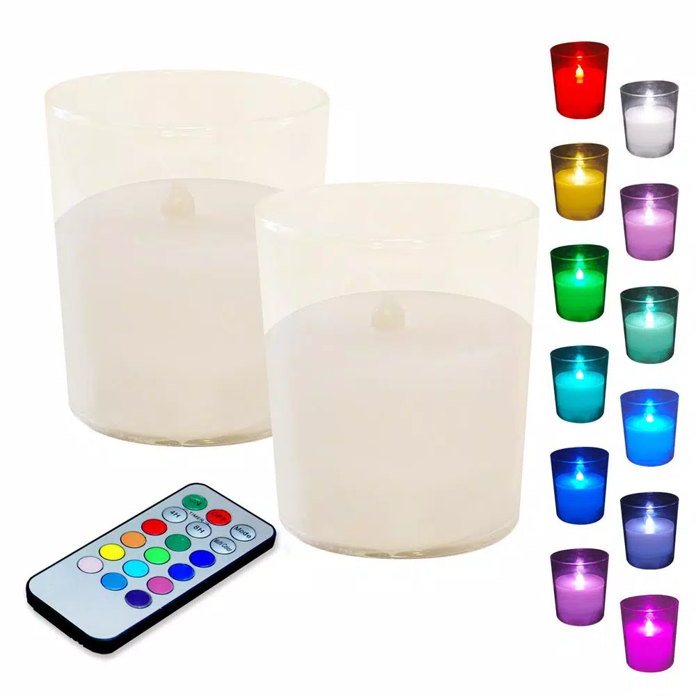 LUMABASE Multi-Function Battery Operated LED Candles (2-Count)