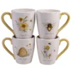 Certified International Bee Sweet 4-Piece Seasonal Multicolored Earthenware 22 oz. Mug Set (Service for 4)