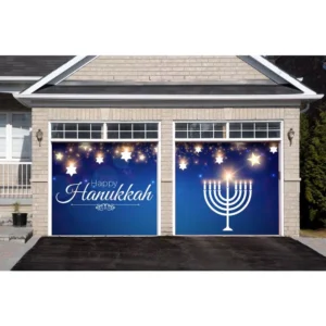 My Door Decor 7 ft. x 8 ft. Hanukkah Menorah-Hanukkah Garage Door Decor Mural for Split Car Garage