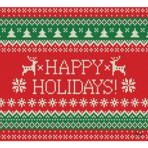 My Door Decor 7 ft. x 8 ft. Ugly Christmas Sweater Happy Holidays-Christmas Garage Door Decor Mural for Single Car Garage