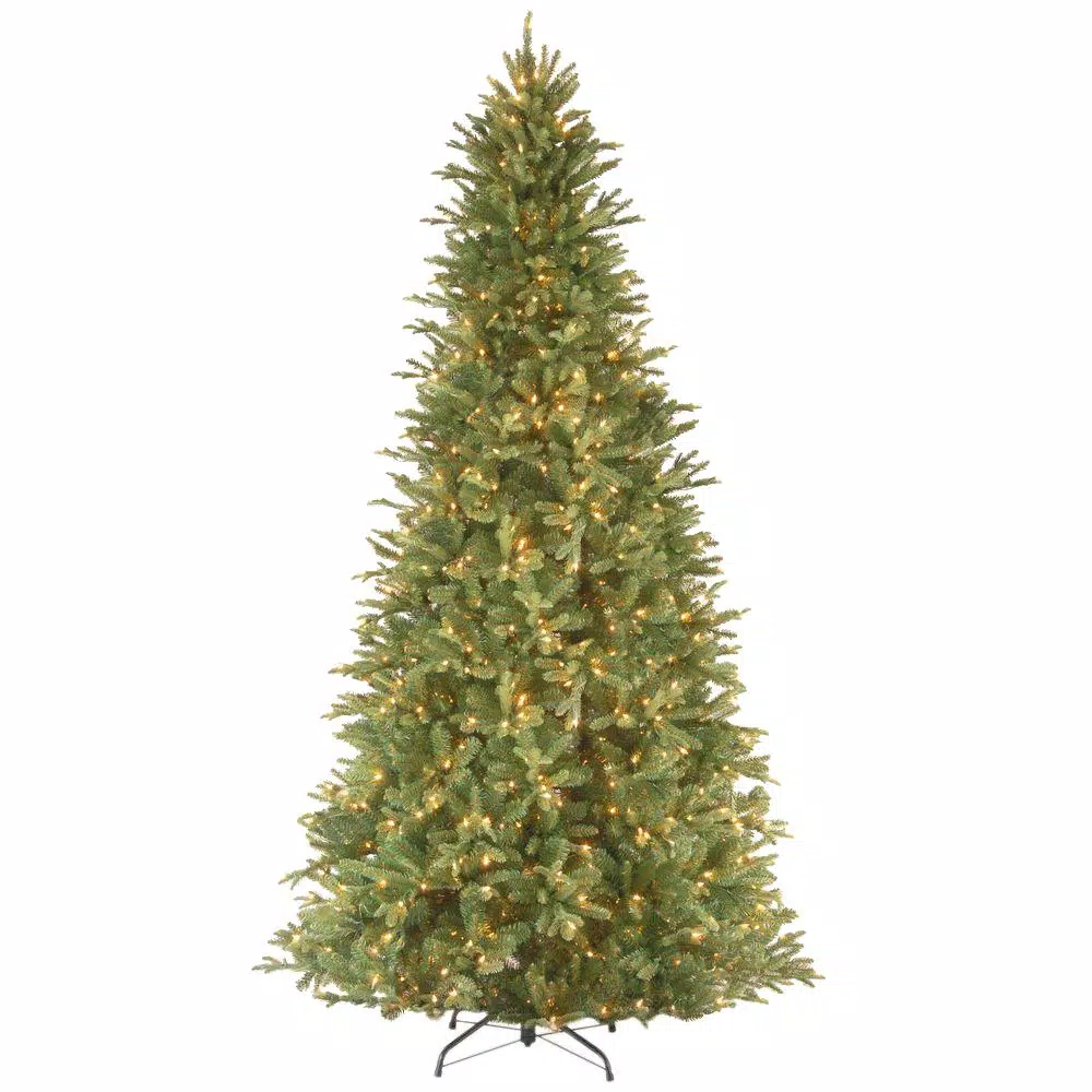 National Tree Company 12 ft. Feel Real Tiffany Fir Slim Hinged Artificial Christmas Tree with 1200 Clear Lights