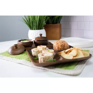 BergHOFF Acacia 10 in. x 10 in. x 1 in. Brown Wooden Tray