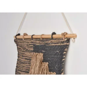 LR Home Rustic Natural / Black Fringed Wall Tapestry
