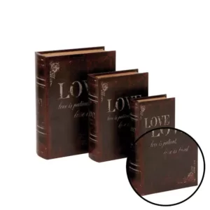 LITTON LANE Vintage Rectangular Wood and Faux Leather