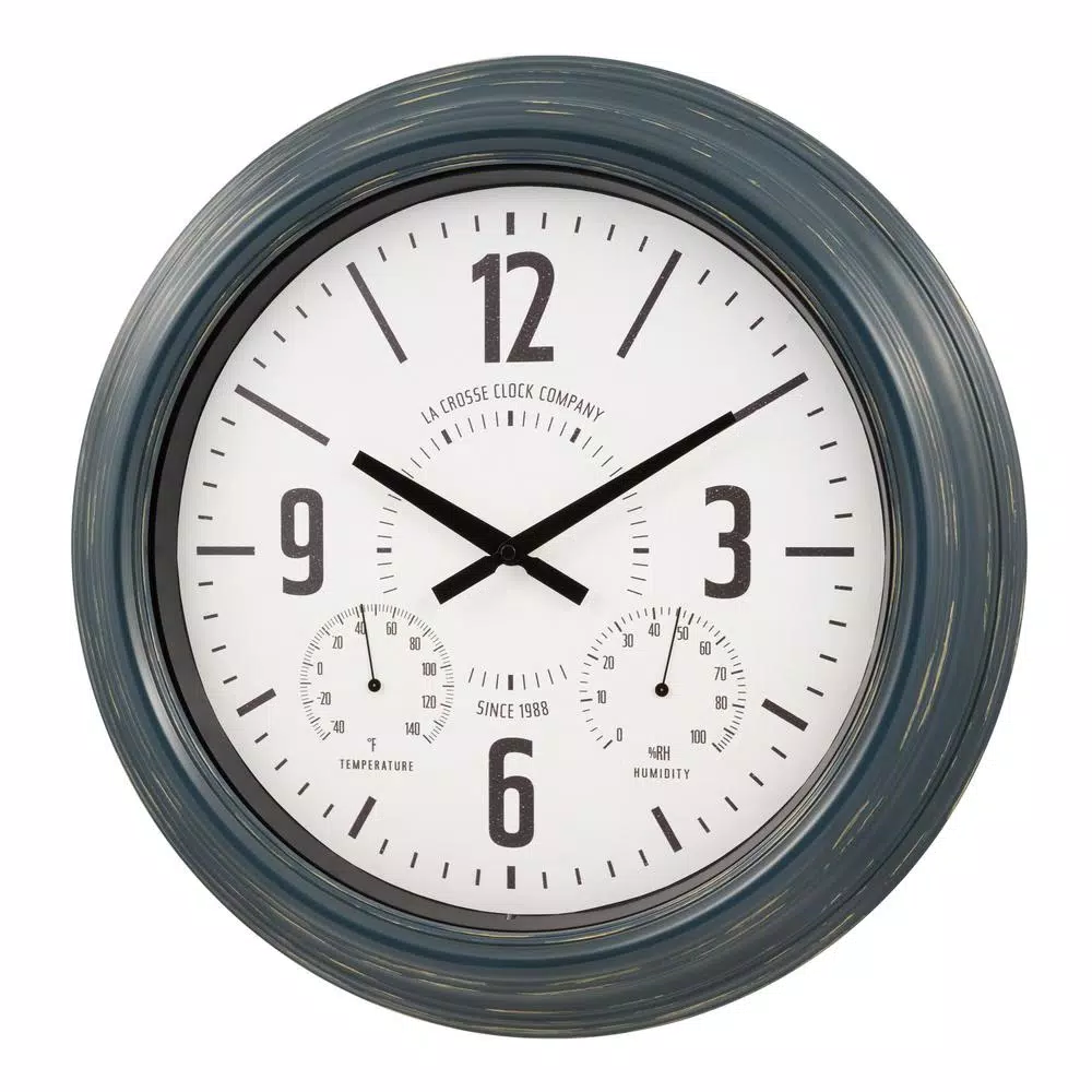 La Crosse Technology 18 In. Hamilton Indoor/Outdoor Metal Analog Quartz Clock