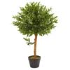 Nearly Natural 34 in. Indoor/Outdoor Olive Topiary Artificial Tree