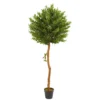 Nearly Natural 5.5 ft. Indoor/Outdoor Olive Topiary Artificial Tree