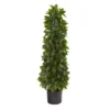 Nearly Natural 3 ft. Sweet Bay Cone Topiary Artificial Tree
