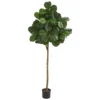 Nearly Natural Indoor 6 in. Fiddle leaf fig Artificial Tree