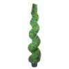 Northlight 5 ft. Potted 2-Tone Green Artificial Spiral Boxwood Topiary Garden Tree